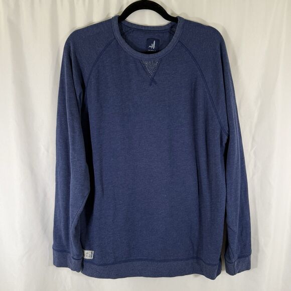 Johnnie O Sweater Men's Large Blue Long Sleeve Fleece Lined Crew Neck Pullover - Picture 1 of 10